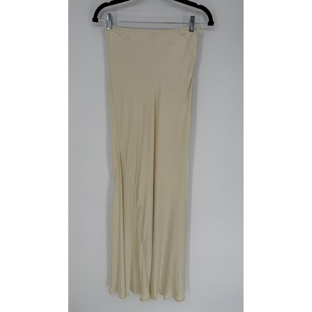 DISSH CHARLI CREAM SATIN MAXI SKIRT US 4 QUIET LUXURY MINIMALIST CLEAN GIRL CHIC